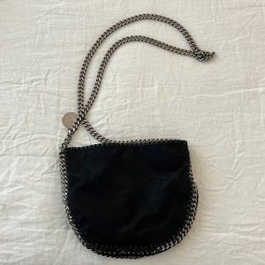 Stella McCartney classic black suede crossbody bag